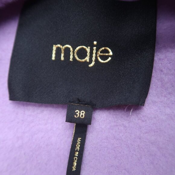 Maje Gabriela Bouclé Coat Purple Size 38 / Medium - Picture 5 of 13
